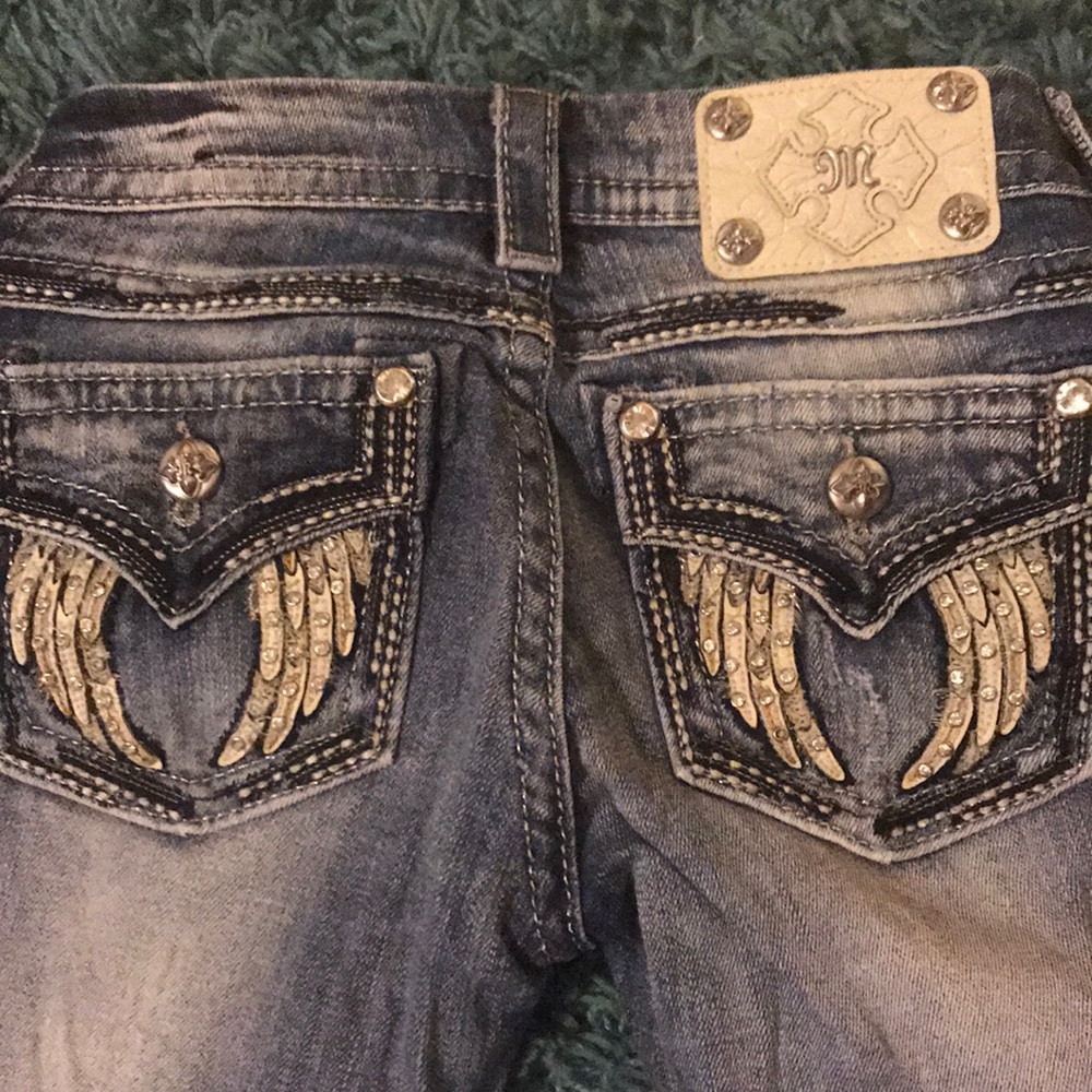 Cute angel wing miss me jeans